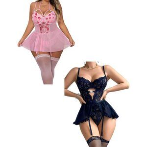 2649 Sexy Lingerie For Curvy Classic Plus Size Lace Lingerie Dress